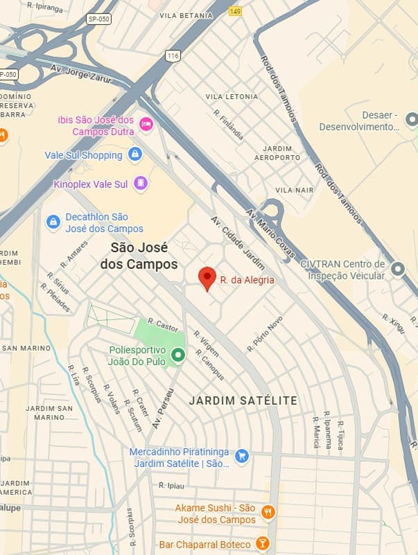 Mapa do Jardim Satélite, São José dos Campos